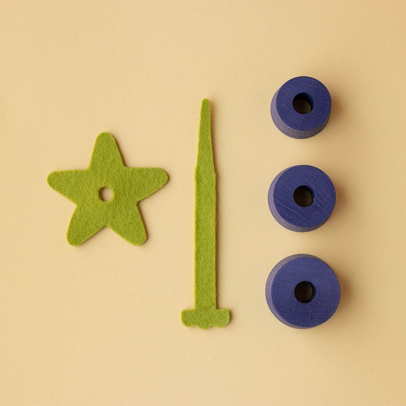 wooden vegetable threading toy